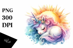 Colorful Baby Unicorn Sun | Sublimation | Clipart Product Image 3