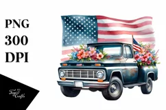 Colorful Pickup Truck Clipart Product Image 1