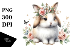 Adorned Baby Bunny with Big Eyes PNG Product Image 1