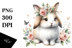 Adorned Baby Bunny with Big Eyes PNG Product Image 1