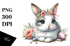 Adorned Baby Bunny with Big Eyes PNG Product Image 1
