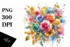 Colorful Rose Bouquet Splash | Sublimation Clipart Product Image 3