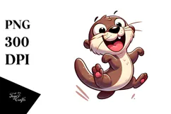 Silky Otter with Silly Smirk PNG Product Image 1