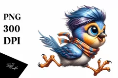 Vibrant Bird with Cool Haircut PNG Product Image 3