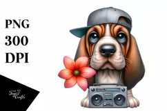 Baby Bloodhound Hip Hop Singer | Clipart Product Image 3