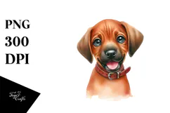 Happy Rhodesian Ridgeback Puppy, Artistic PNG Product Image 1