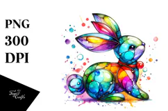 Colorful Bunny PNG Product Image 1