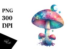 Colorful Magical Celestial Mushroom Sticker Product Image 1