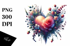 Heart Paintbrush Style Love Romantic Art Digital Painting Product Image 1