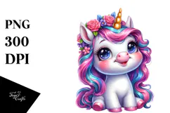 Funny Baby Unicorn PNG Product Image 1