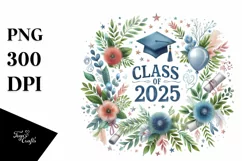 Class of 2025 Watercolor | Sublimation | Clipart Product Image 1