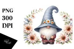 Gnome with Daisy Floral and Snapdragon PNG Product Image 1