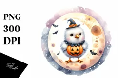 Washed Watercolor Halloween Chicken PNG Product Image 1