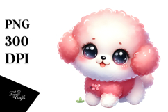 Watercolor Cute Cartoon Bichpoo PNG Product Image 1