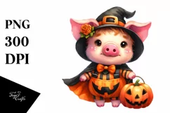 Cute Pig in Halloween Costume Sublimation Clipart Product Image 3