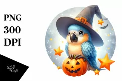 Digital Painting Halloween Macaw PNG Product Image 1