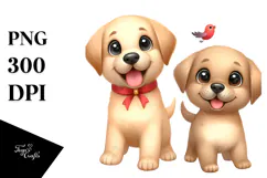 Happy Labrador Retriever Cartoon PNG Product Image 1