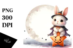 Digital Painting Halloween Bunny PNG Product Image 1