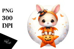 Digital Painting Halloween Bunny PNG Product Image 1