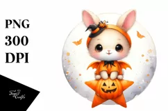Digital Painting Halloween Bunny PNG Product Image 3