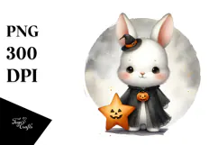 Digital Painting Halloween Bunny PNG Product Image 1