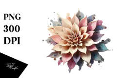 Stained Dahlia with Metalic Insertions PNG Product Image 1