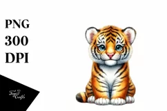 Vibrant Baby Tiger in Barn | Sublimation | Clipart Product Image 3