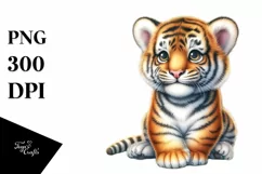 Vibrant Baby Tiger in Front of Barn | Sublimation | Clipart Product Image 3