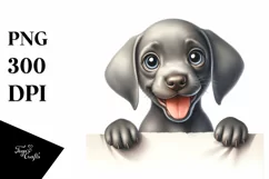 Funny Baby Weimaraner Watercolor Clipart Product Image 3