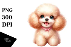 Watercolor Baby Poodle PNG Product Image 1