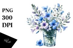 Watercolor Filled Lobelia Clipart Product Image 1