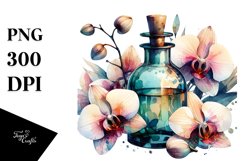 Abstract Watercolor Bottle Orchid Clipart Product Image 3