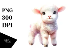Cute Baby Lamb with Big Eyes PNG Product Image 1