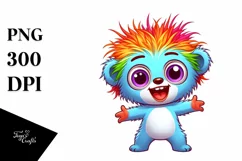 Crazy Baby Bear with Big Eyes | Sublimation | Clipart Product Image 1