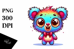 Crazy Baby Bear with Big Eyes | Sublimation | Clipart Product Image 3