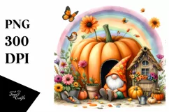 Colorful Gnome House and Rainbow | Sublimation | Clipart Product Image 1