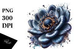 Detailed Glossy Anemone with Metallic Insertions | Clipart Product Image 1