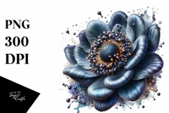 Shiny Metallic Watercolor Splash | Anemone Clipart Product Image 1