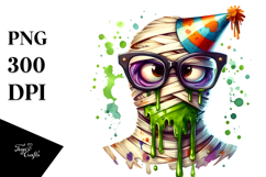 Funny Mummy with Party Hat PNG Product Image 1