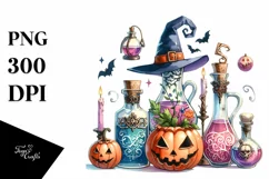Watercolor Style Funny Halloween Clipart Product Image 1