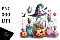Watercolor Style Funny Halloween Clipart Product Image 1