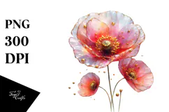 Poppy with Golden Accents PNG Product Image 1