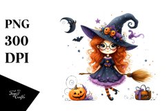 Funny Halloween Witch Clipart Product Image 1