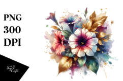 Vibrant Abstract Bouquet with Gold Foil | Clipart Product Image 1