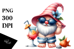 Whimsical Gnome in Beachwear, PNG Product Image 1