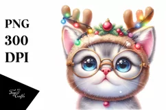 Expressive Baby Watercolor Kitten, Pastel Colors PNG Product Image 1