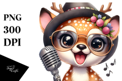 Energic Baby Deer with Hat and Sunglasses PNG Product Image 1