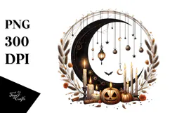 Half Moon with Hanging Candles, Transparent PNG Product Image 1