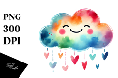Washed Cloud with Hearts PNG Product Image 1