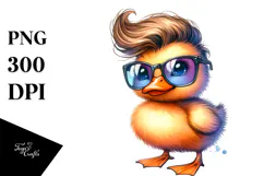 Baby Duck with Cool Haircut PNG Product Image 1